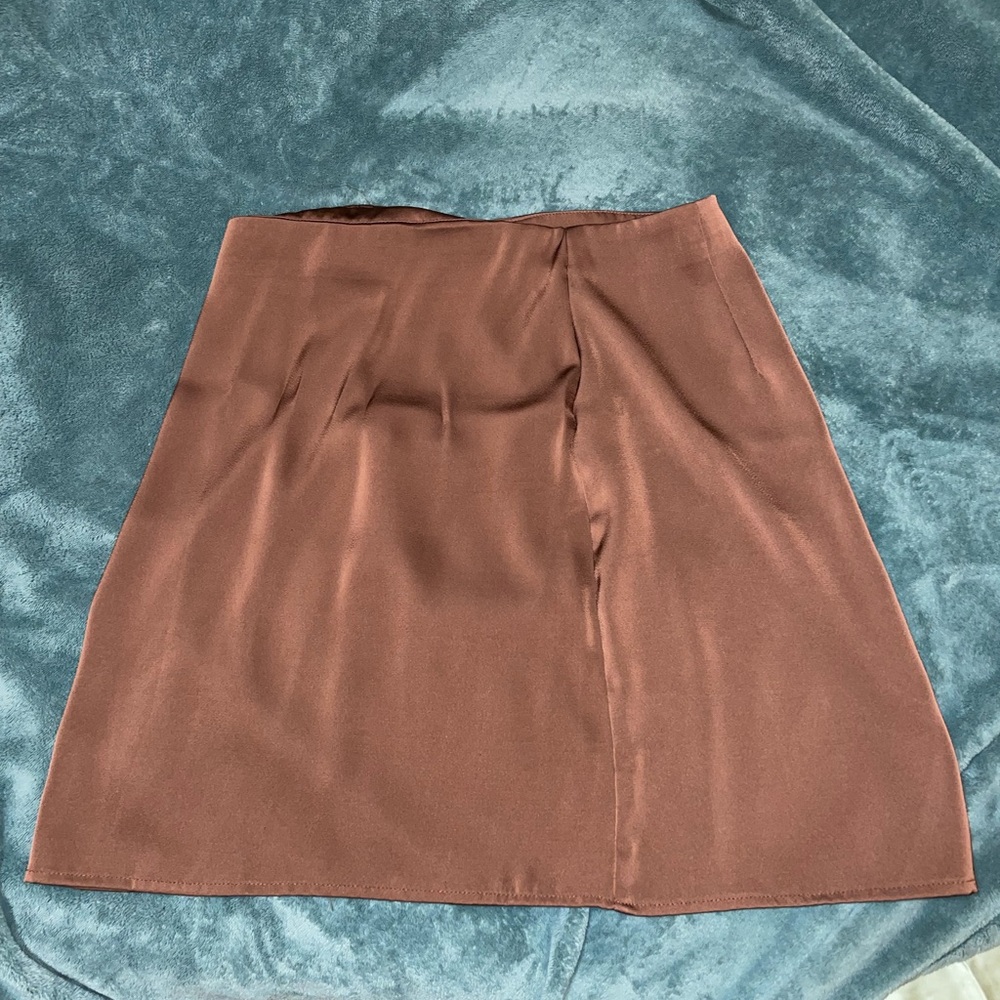 Brown satin skirt
